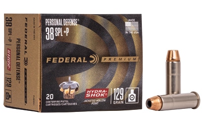 Federal Premium Hydra-Shok .38 Special +P 129gr JHP 20rd box product image