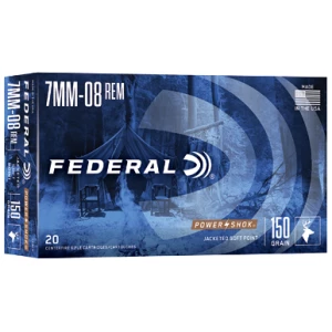 Federal Power-Shok 7mm-08 Rem 150gr Jacketed Soft Point 20rd box