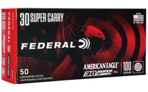 Federal American Eagle .30 Super Carry 100 gr FMJ 50-count box