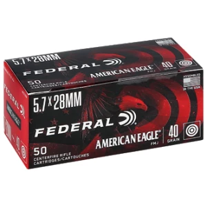 Federal American Eagle 5.7x28mm 40gr FMJ ammunition 50-round box