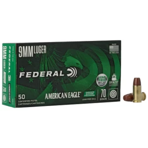 Federal American Eagle IRT 9mm 70gr lead-free ammunition 50-count box
