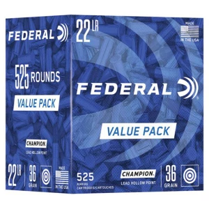 Federal Champion 22 LR 36gr Lead Hollow Point 525rd value pack box
