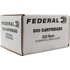 Federal Ammunition .223 Rem 55 gr FMJ bulk 500 rounds per box