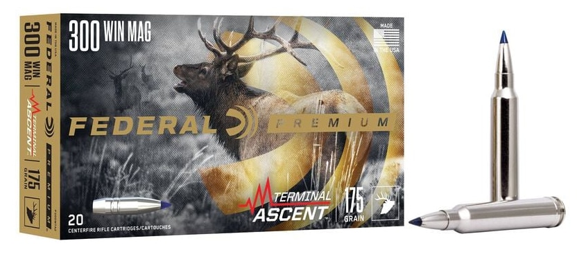 Federal Terminal Ascent 300 Win Mag 175gr rifle ammunition box, 20 rounds