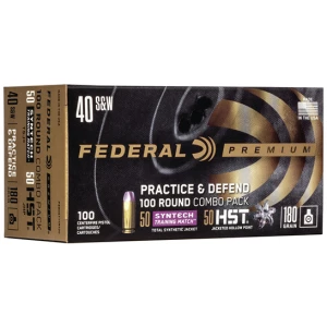 Federal Practice & Defend 40 S&W 180 gr HST/Syntech 100 rd box