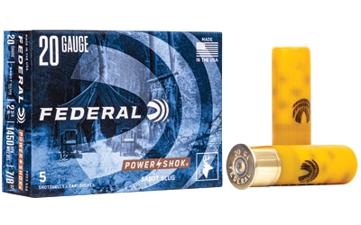 Federal Power-Shok 20ga 2.75 in sabot slug shotshell 5rd box