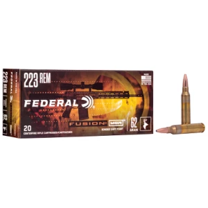 Federal Fusion MSR .223 Rem 62 gr Soft Point ammunition box, 20 rounds