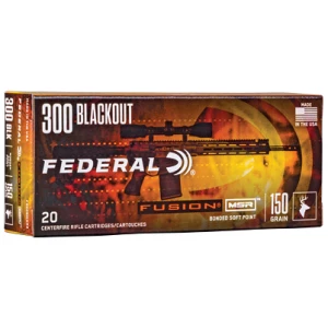 Federal Fusion MSR .300 AAC Blackout 150 gr SP rifle ammunition 20rd box