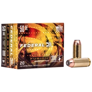 Federal Fusion .50 Action Express 300gr ammunition box, 20 rounds