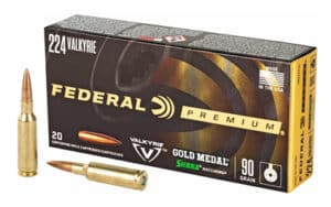 Federal Gold Medal .224 Valkyrie 90gr Sierra MatchKing BTHP 20rd box