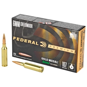 Federal Premium Gold Medal 6mm Creedmoor 107 gr Sierra MatchKing BTHP 20-round box