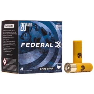 Federal Game-Shok Upland 20 gauge 2-3/4 inch 7/8 oz #8 shot, 25 count box