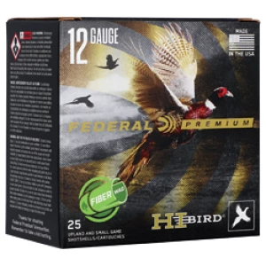 Box of Federal Hi-Bird 12 Gauge 2.75in #5 1-1/4 oz lead shot shells, 25 rounds