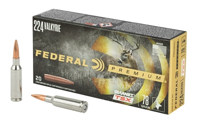 Federal Premium .224 Valkyrie 78 gr Barnes TSX 20rd box