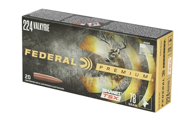 Federal Premium .224 Valkyrie 78 gr Barnes TSX 20rd box