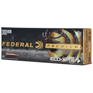 Box of Federal Premium .300 WSM 200 gr ELD-X rifle ammunition, 20 rounds