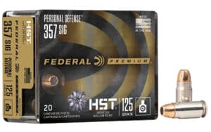 Box of Federal Premium HST .357 Sig 125 gr JHP ammunition - 20 rounds