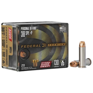 Box of Federal Premium Hydra-Shok Deep .38 Special +P 20 rounds