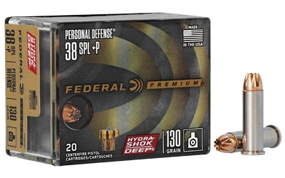 Box of Federal Premium Hydra-Shok Deep .38 Special +P 20 rounds