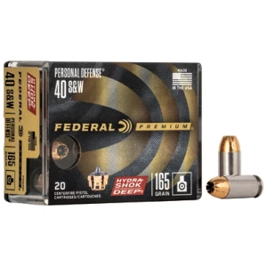 Federal Premium Hydra-Shok Deep .40 S&W 165 gr JHP 20rd box product image