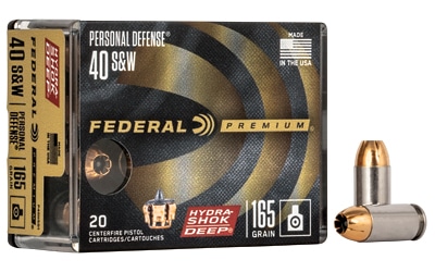Federal Premium Hydra-Shok Deep .40 S&W 165 gr JHP 20rd box product image