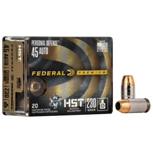 Federal Premium HST .45 ACP 230 gr JHP ammunition, 20 rounds per box