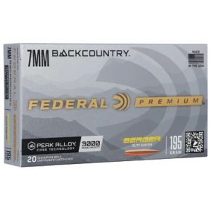 Federal Premium 7mm Backcountry 195gr Berger Elite Hunter ammunition 20-round box