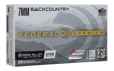 Federal Terminal Ascent 7mm Backcountry 170gr polymer tipped ammunition 20-count box