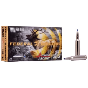 Federal Premium Terminal Ascent 7mm Rem Mag 155 gr box, 20 rounds