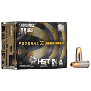 Federal Premium HST 9mm Luger 124 gr JHP 20rd box product image