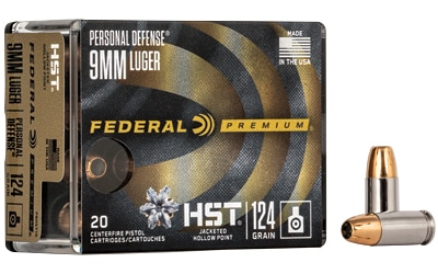 Federal Premium HST 9mm Luger 124 gr JHP 20rd box product image
