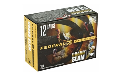 Box of Federal Grand Slam 12ga 3.5in 2oz #5 turkey shotshells, 10 count