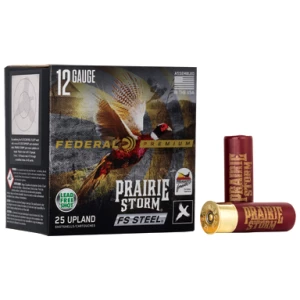 Federal Premium Prairie Storm FS Steel 12ga 3 in 1-1/8 oz #3 shotshell box 25 rounds