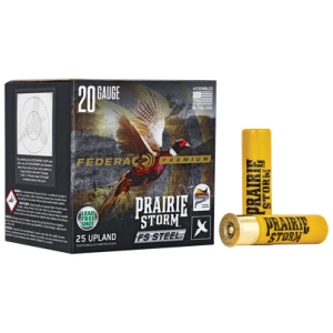 Federal Prairie Storm FS Steel 20 gauge 3 inch 7/8 oz #4 shotgun shells, 25 count box