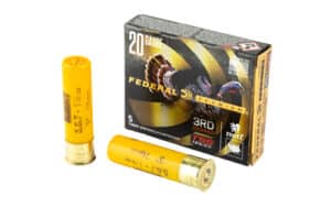Federal Premium 3rd Degree Turkey 20ga 3in shotshell 5-count box with #5 #6 #7 shot