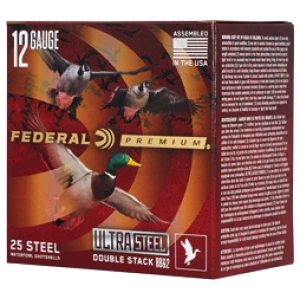 Federal Premium Ultra Steel 12ga 3in 1-1/4oz steel shotshells box 25 rounds