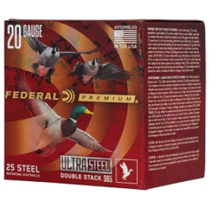 Federal Premium Ultra Steel 20 Gauge 3 inch 1 oz #3 & #5 steel shotshells, 25 per box
