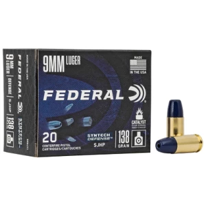 Federal Syntech Defense 9mm 138 gr SJHP 20rd box front