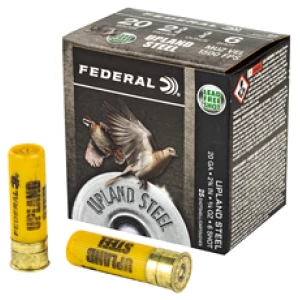 Federal Upland Steel 20ga 2-3/4in #6 steel shotshells 25rd box