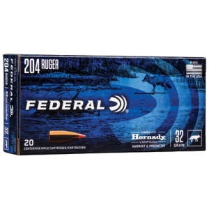 Federal V204VM32 Varmint & Predator .204 Ruger 32gr Hornady V-Max 20-round box