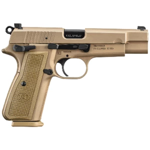 FN High Power 9mm 4.7 inch Flat Dark Earth PVD pistol with FDE polymer grip
