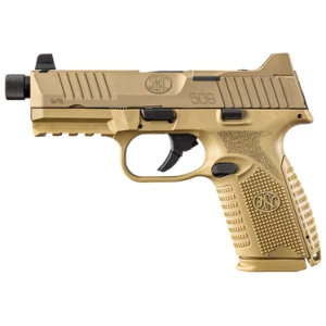 FN 509M Midsize Tactical Flat Dark Earth 9mm with 4.5 inch threaded barrel and five magazines