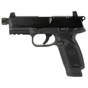 FN 502 Tactical .22 LR pistol, black, 4.6-inch threaded barrel, optics-ready slide