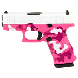 Glock 43X Pink Commando with Skydas Cerakote right-side profile
