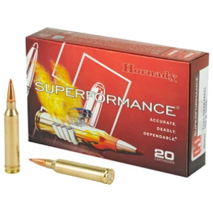 Hornady Superformance 7mm Remington Magnum 162 gr SST ammunition box, 20 rounds