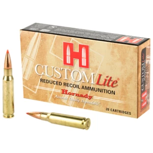 Hornady Custom Lite .308 Win 20-round box brass-cased reduced-recoil rifle ammunition
