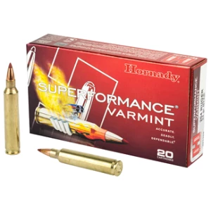 Hornady Superformance Varmint .204 Ruger 24 gr NTX ammunition box, 20 rounds