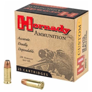 Hornady Custom 25 ACP 35 gr XTP JHP 25-round box
