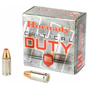 Hornady Critical Duty 9mm +P 124 gr FlexLock ammunition 25rd box