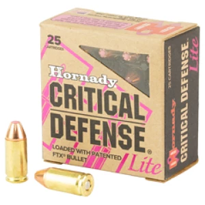 Hornady Critical Defense Lite 9mm 100gr FTX 25-round box product image